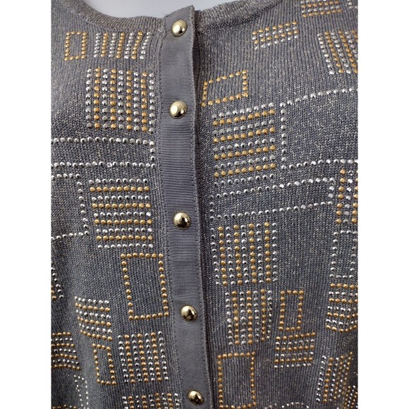 White House Black Market Cardigan Womens XS Gold Silver with Embellished Sequins - Picture 8 of 8